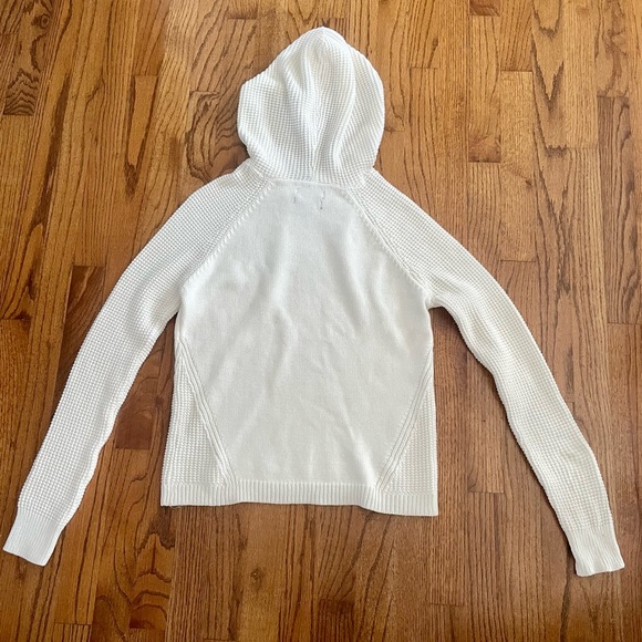 Rachel Zoe Ivory White Hooded Waffle Knit Sweater Women’s Size XS - Picture 4 of 4